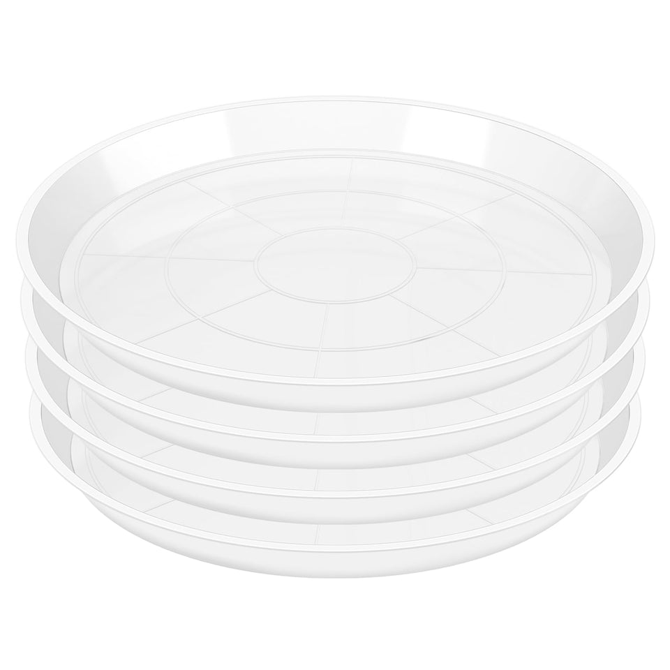 OUPSAUI clear plant saucer 14-inch; durable drip tray for indoor and outdoor pots.