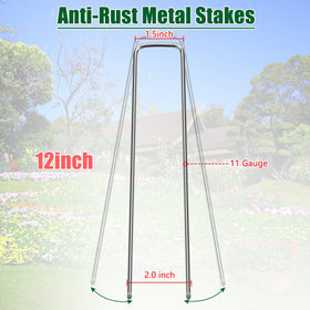 OUPSAUI galvanized stake close-up showing beveled ends for easy penetration