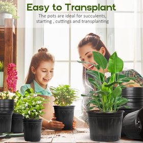 OUPSAUI lightweight durable black pots ideal for balcony and greenhouse setups