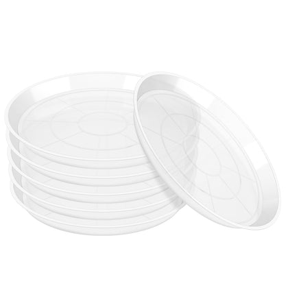 OUPSAUI 6-inch clear plant saucer shows transparency for easy pot matching and decor.