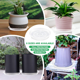 OUPSAUI 6-inch plant saucer emphasizes durable PET construction and recyclability.