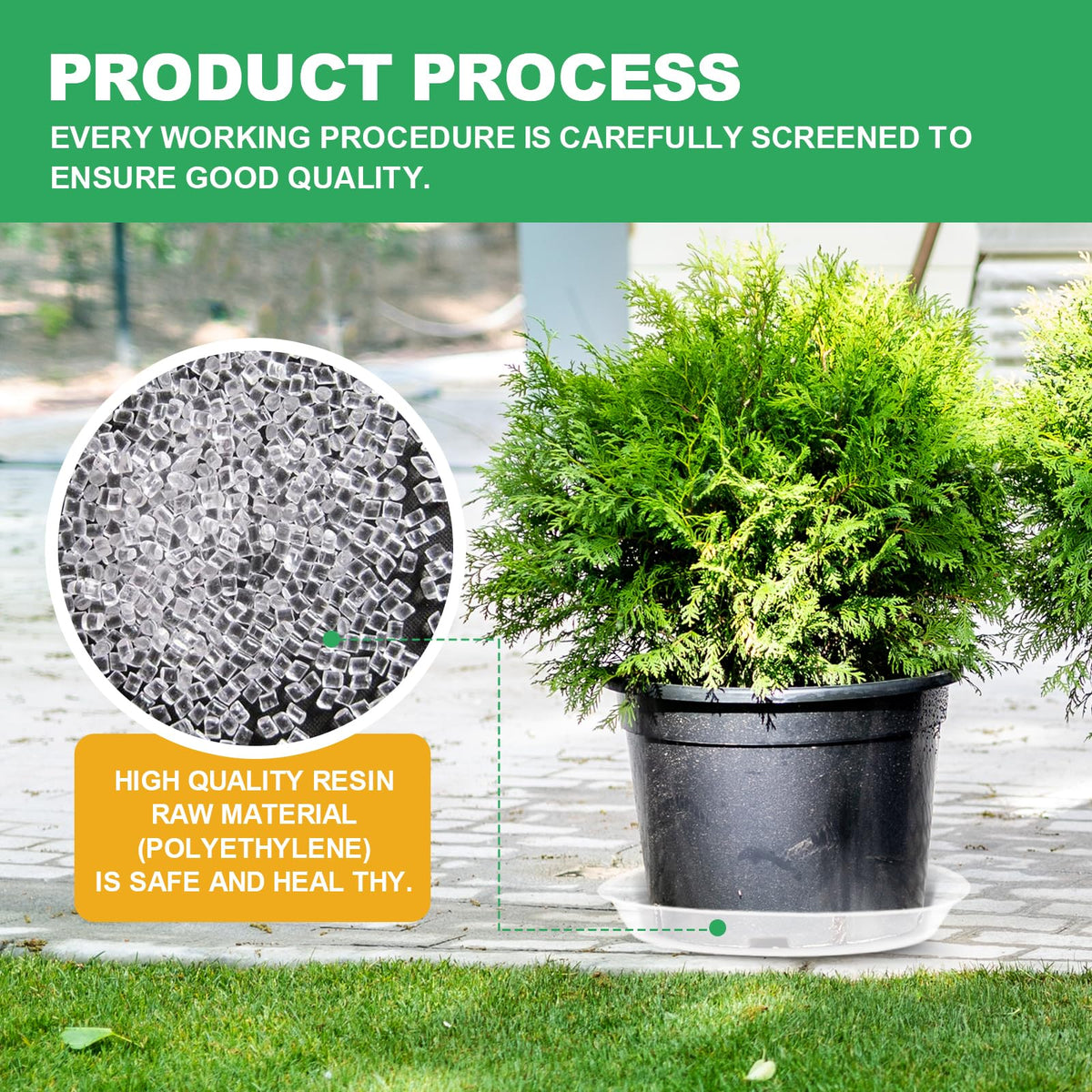 OUPSAUI six-pack plant saucers prevent spills and floor damage in busy homes.