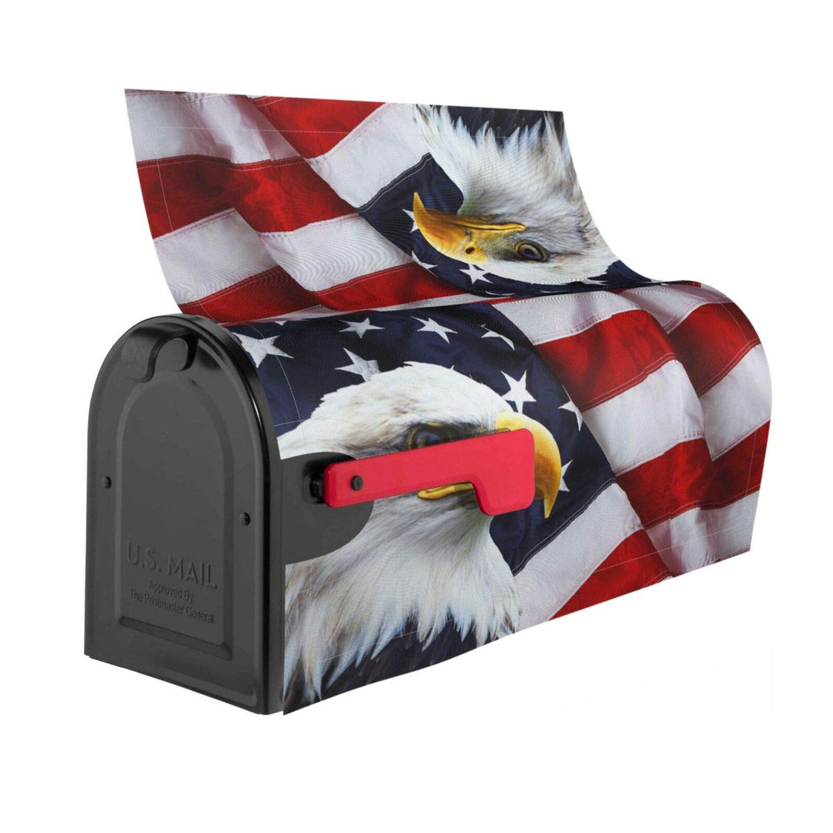 Ouqiuwa outdoor mailbox cover in yard decor setting with vibrant flag design