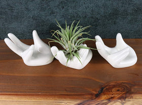 Ourhommie hand-shaped ceramic plant holder for modern spaces
