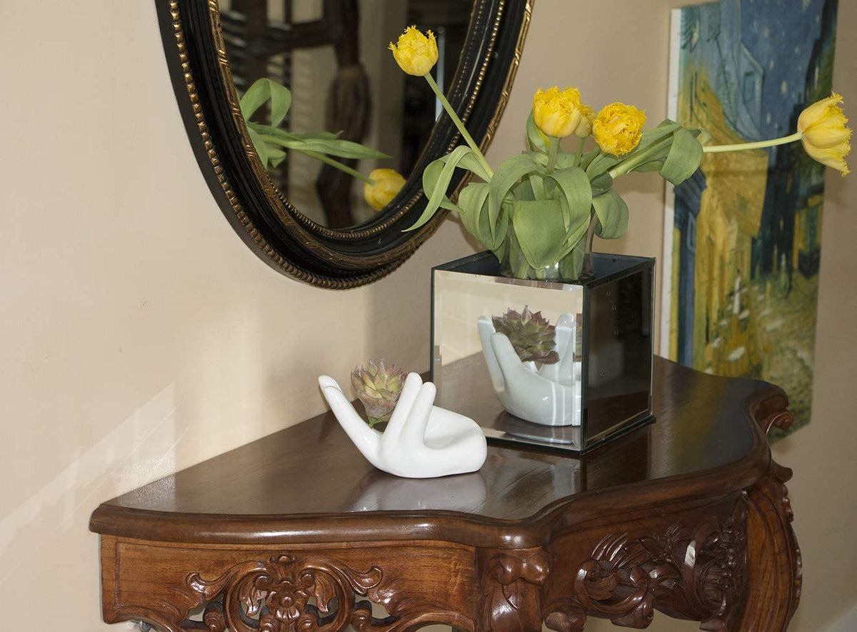 Ourhommie Tillandsia mini pot stand in white for easy display
