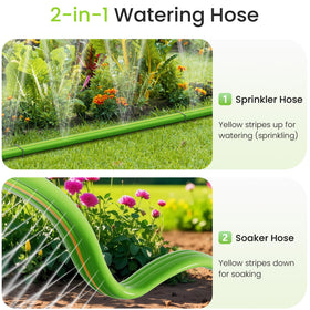 Oursieez triple-tube design close-up showing even water distribution for gardens.
