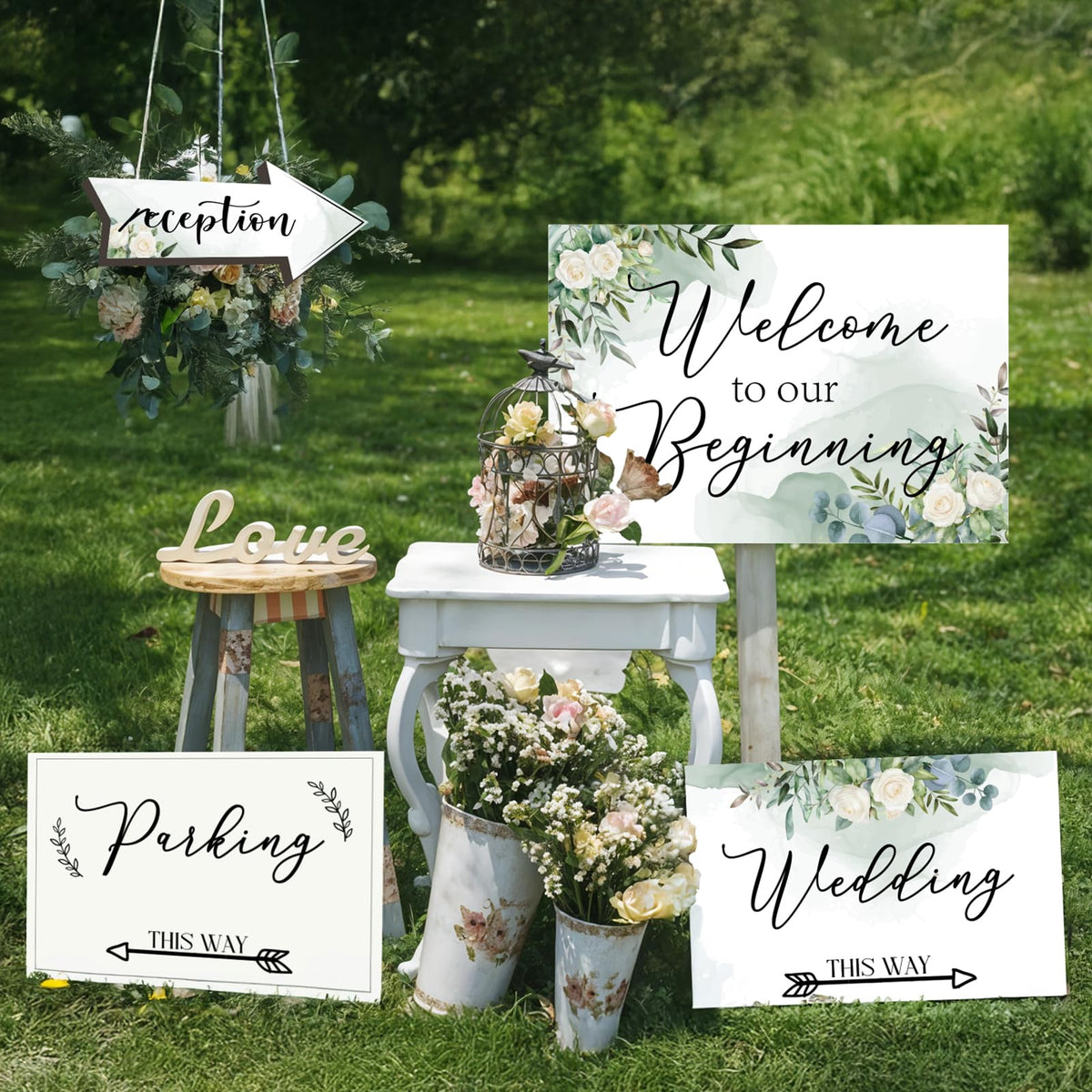 OurWarm arrow-direction sign clearly marks guests' routes throughout the venue.