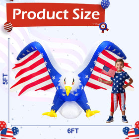 Detail shot of OurWarm patriotic eagle design for Memorial Day decor.