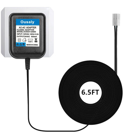 Ousaly 24VAC power adapter front view powering indoor irrigation timers reliably