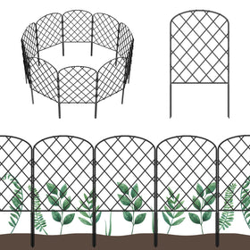 OUSHENG 19-pack decorative garden fence arch enhances yard boundary.