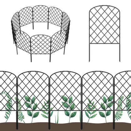 OUSHENG 19-pack decorative garden fence arch enhances yard boundary.