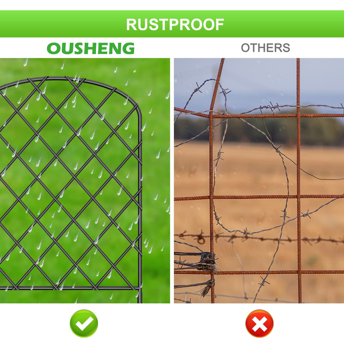OUSHENG cable-tie design fence enables quick one-person setup.