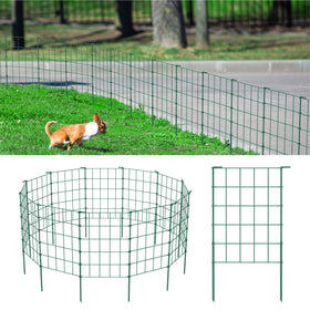 OUSHENG green garden fence panel assembly demonstrates easy setup for pet-safe yard borders.