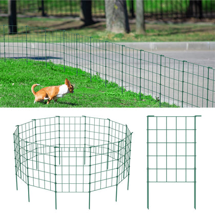 OUSHENG green garden fence panel assembly demonstrates easy setup for pet-safe yard borders.