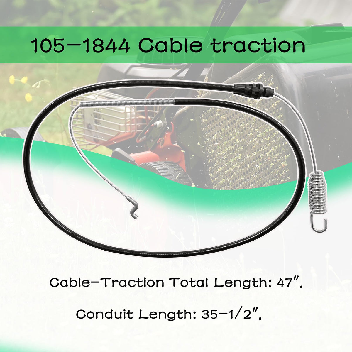 OUSTUE 105-1844 cable length and ends, illustrating Z Bend and spring end design.