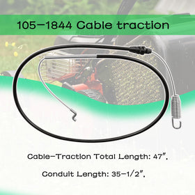 OUSTUE 105-1844 cable length and ends, illustrating Z Bend and spring end design.