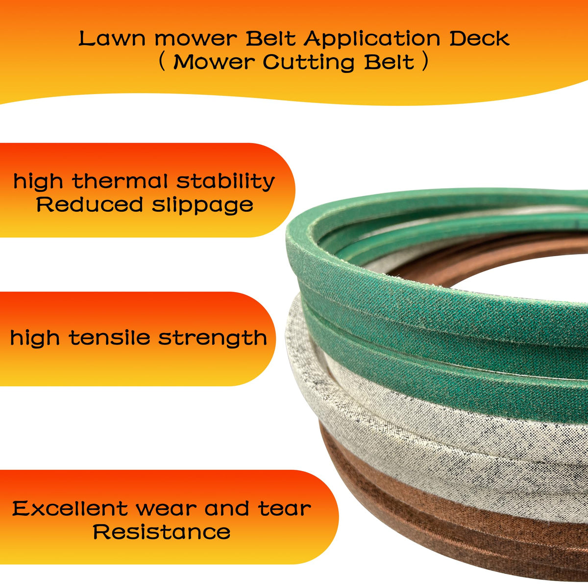 OUSTUE 405143 deck belt for lawn tractors supports steady cutting performance