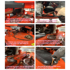 OUSTUE 405143 deck belt alignment image guides pulley tracking