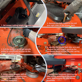 OUSTUE 405143 deck belt in use during yard work demonstrates smooth operation
