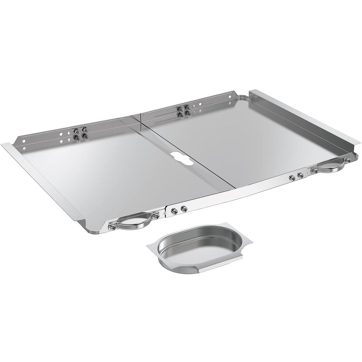 Outage replacement grease tray fits Dyna Glo grills with rust-resistant stainless steel.