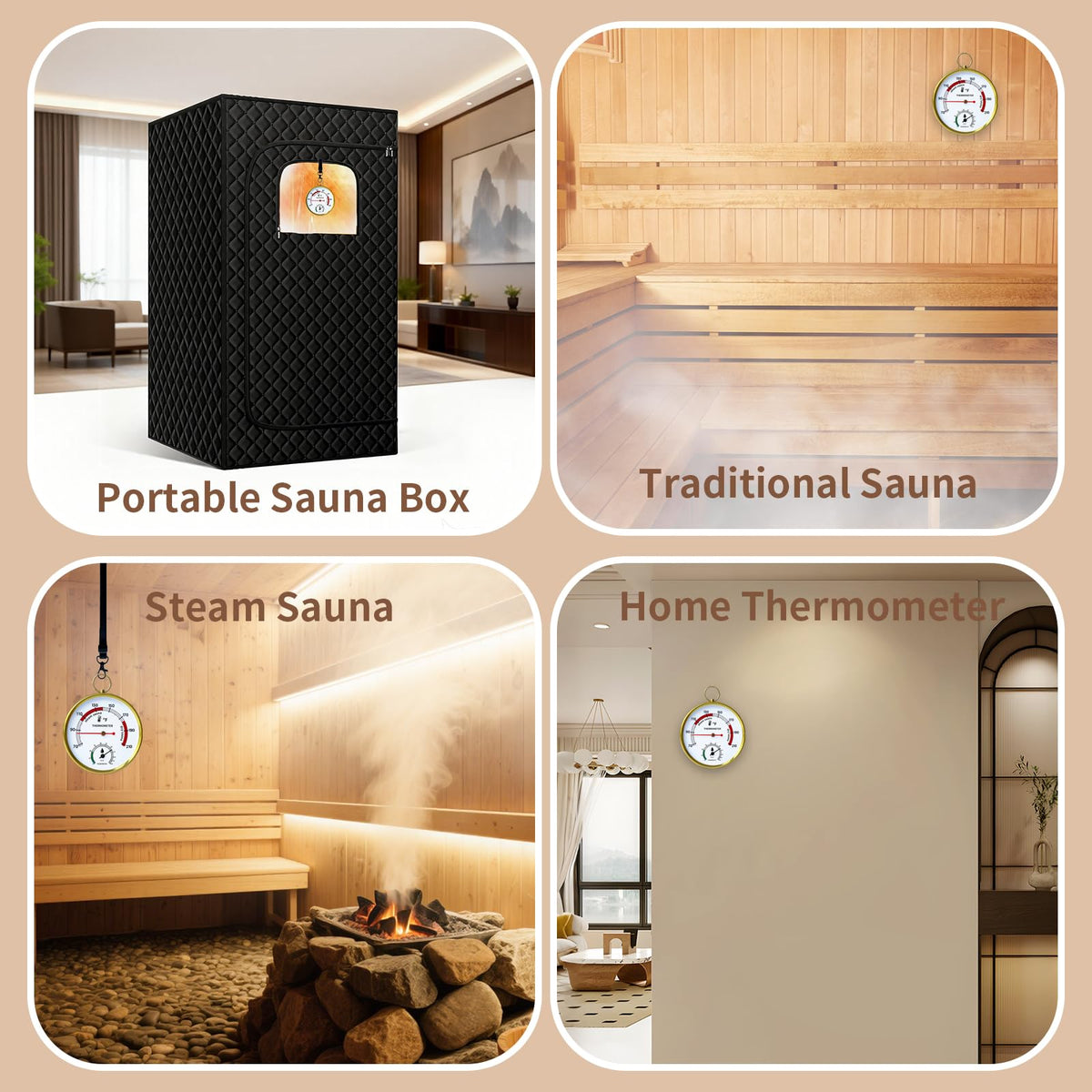 Outapex battery-free mechanical design for reliable sauna use.