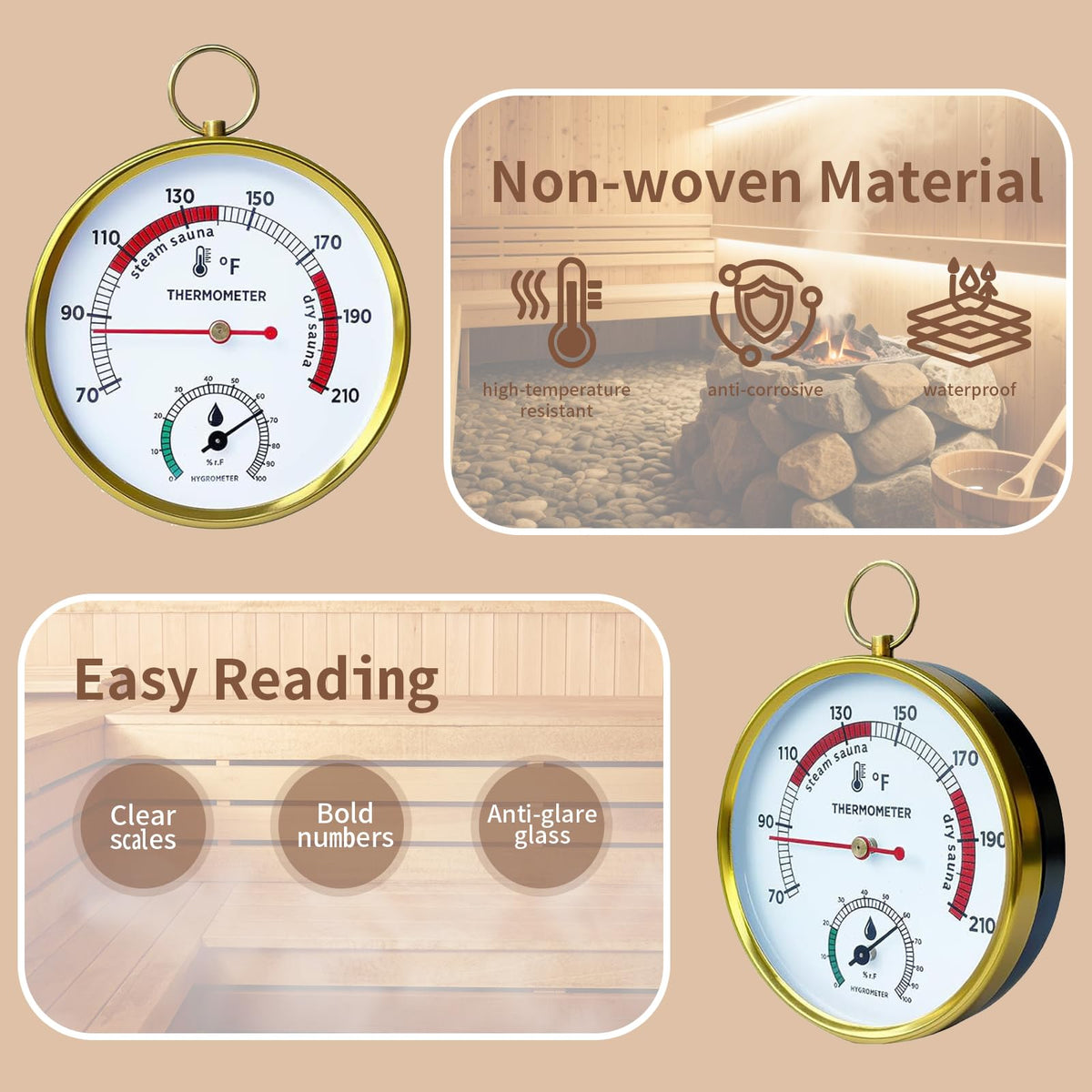Outapex dial view in steam enables real-time sauna monitoring.