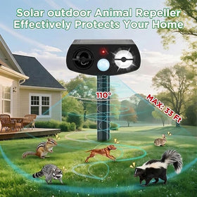Outdoll Solar Animal Repeller on stake enables easy placement