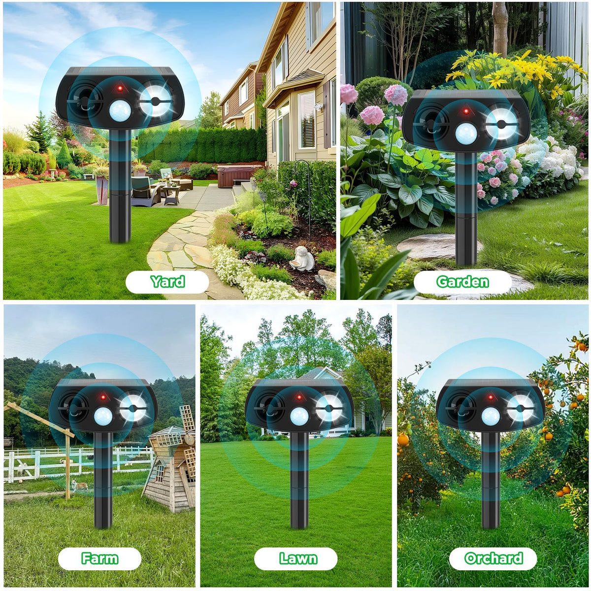 Outdoll Solar Animal Repeller weatherproof housing highlights rugged durability