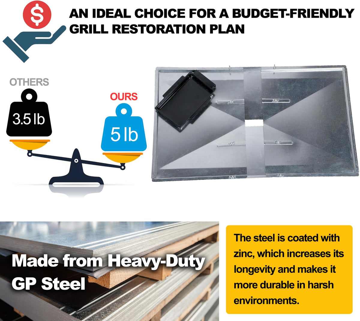 Outdoor Bazaar easy-assembly design saves time during grill maintenance.