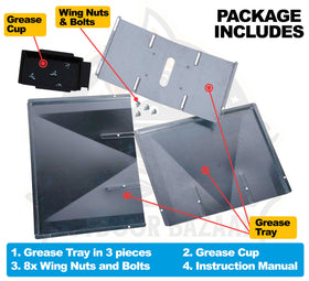 Outdoor Bazaar zinc-coated steel tray offers heat resistance and durability.