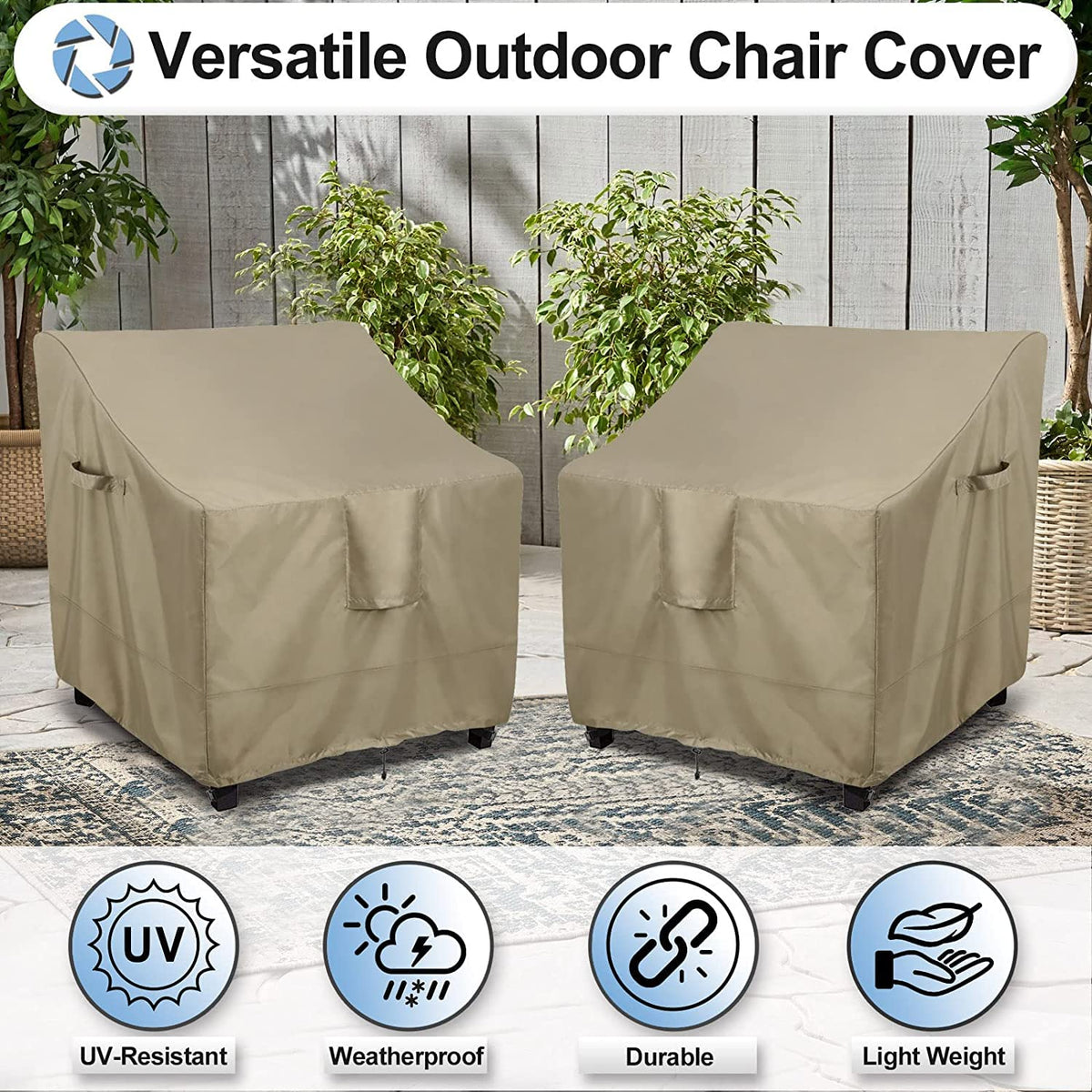 OutdoorLines chair cover made with 420D Oxford fabric for durable protection