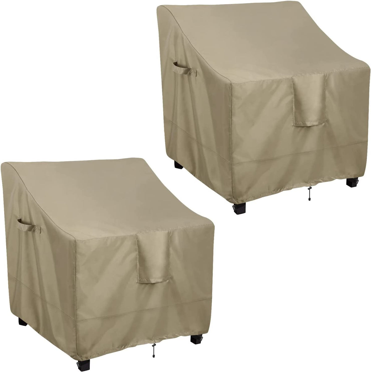 OutdoorLines UV-resistant waterproof camel chair cover protects patio chairs from sun and rain