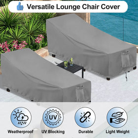 Durable gray Oxford fabric on OutdoorLines chaise lounge cover