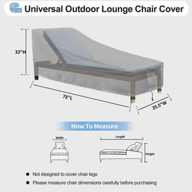 OutdoorLines chaise lounge cover side view with windproof design and secure fit