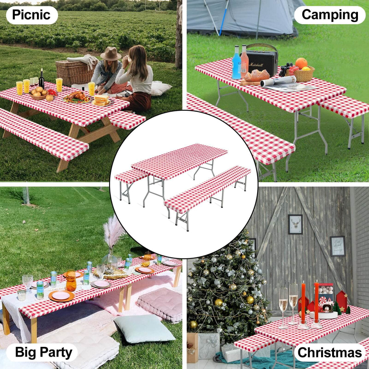 OutdoorLines folded tablecloth storage ready for travel and storage