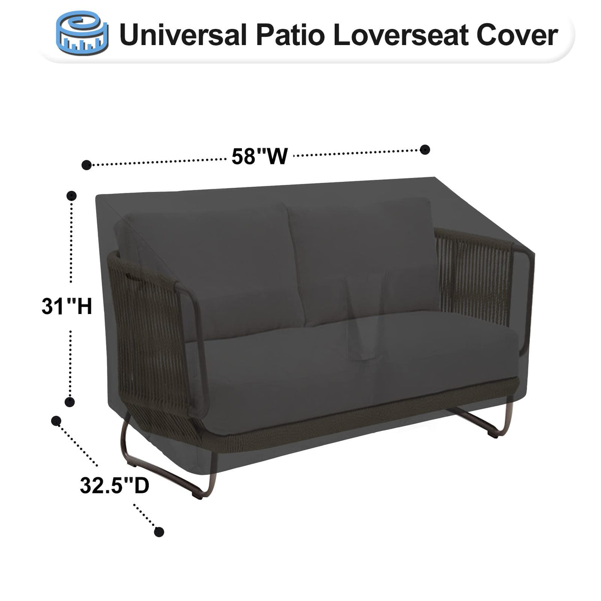 OutdoorLines cover with storage bag for easy stow-away after use
