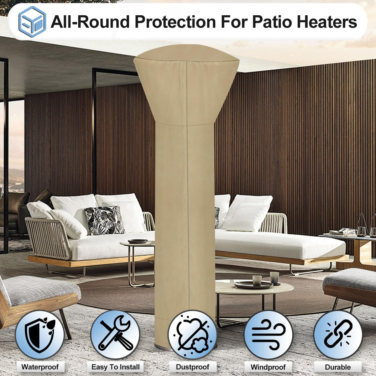 OutdoorLines storage bag included keeps the heater cover organized when not in use