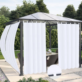 OutdoorLines waterproof patio curtain panel in white, 54x84, ideal for rain protection