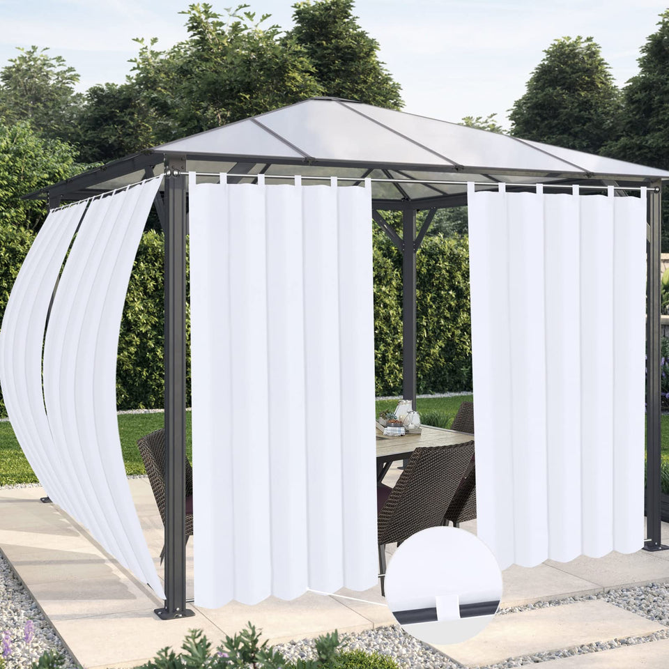 OutdoorLines waterproof patio curtain panel in white, 54x84, ideal for rain protection