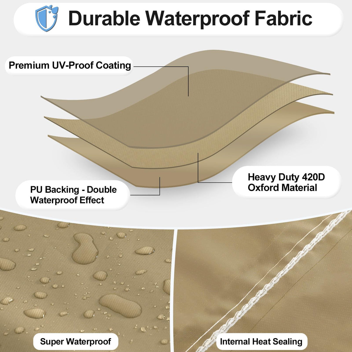 OutdoorLines windproof standing heater cover with elastic hem protects against gusts and dust