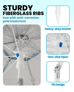OutdoorMaster sandbag anchors umbrella against gusty winds