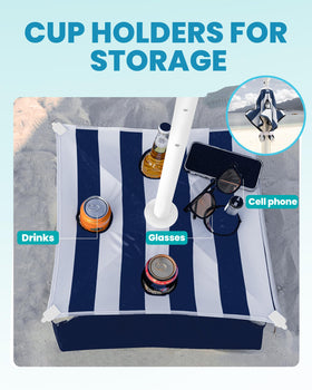 OutdoorMaster beach umbrella demonstrates wind resistance for seaside shade