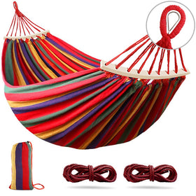 Outerman camping hammock canvas fabric close-up shows durable, breathable material for outdoor use.