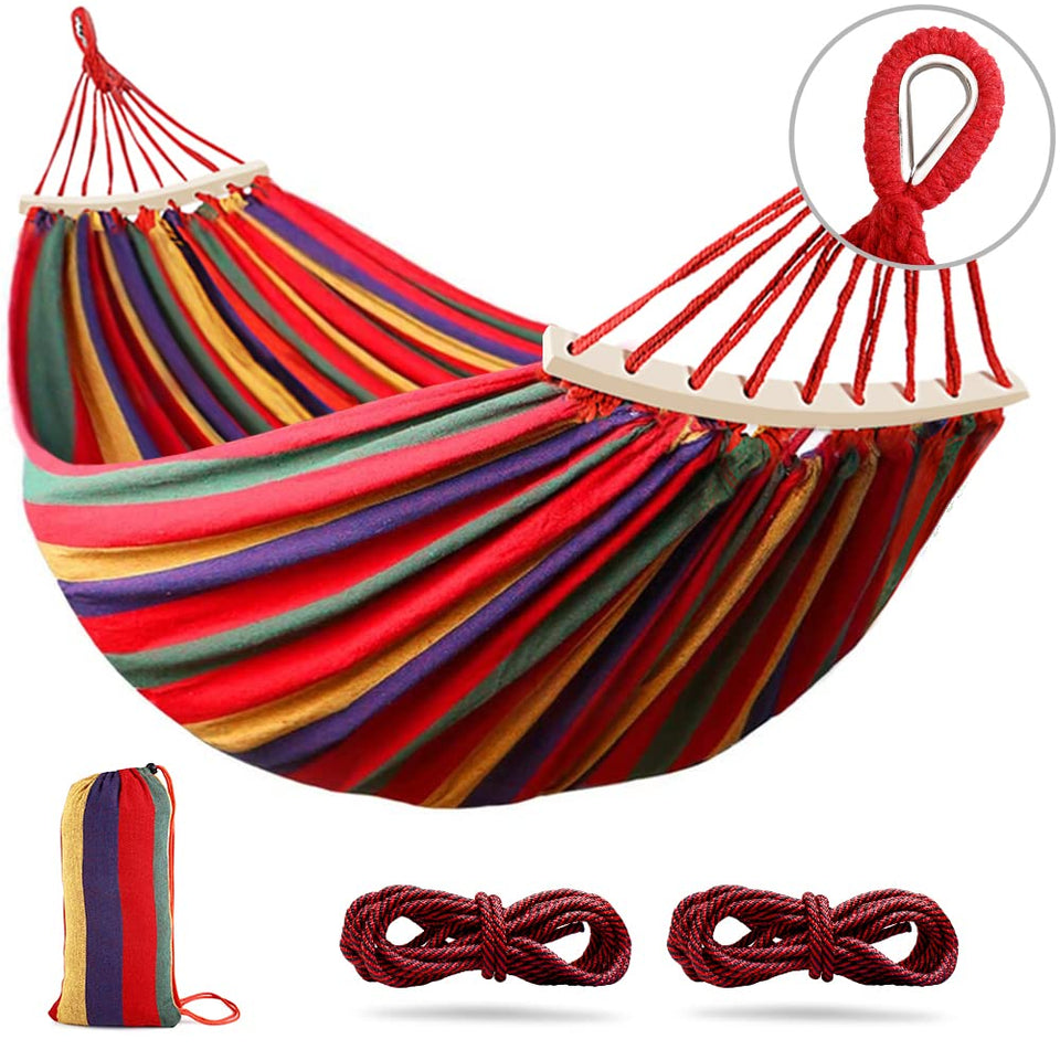 Outerman camping hammock canvas fabric close-up shows durable, breathable material for outdoor use.