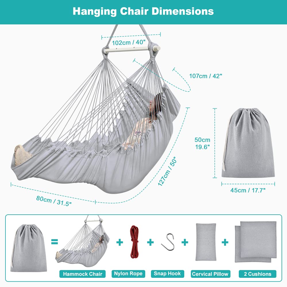 Outerman hammock chair foot rest for enhanced leg support during relaxation