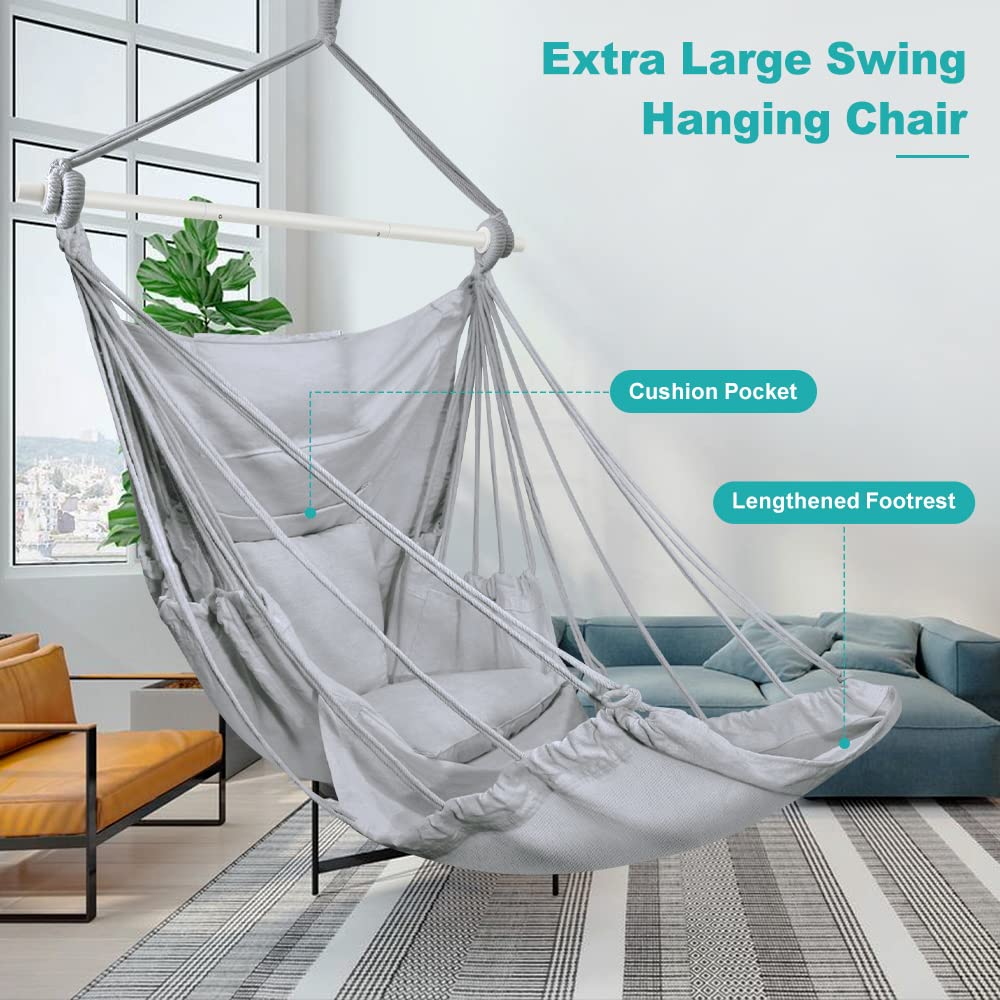 Outerman hammock chair side pockets keep essentials within reach