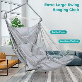 Outerman hammock chair side pockets keep essentials within reach