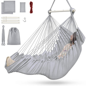 Outerman hammock chair with steel spreader bar for sturdy outdoor lounging