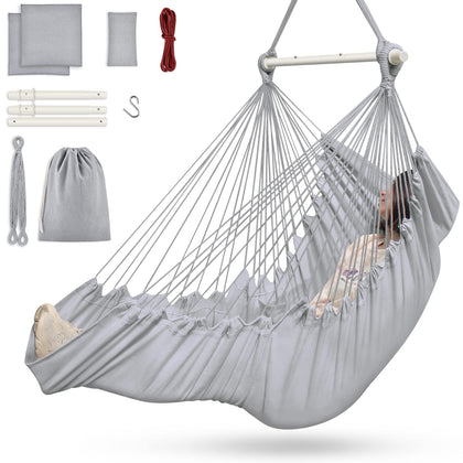 Outerman hammock chair with steel spreader bar for sturdy outdoor lounging