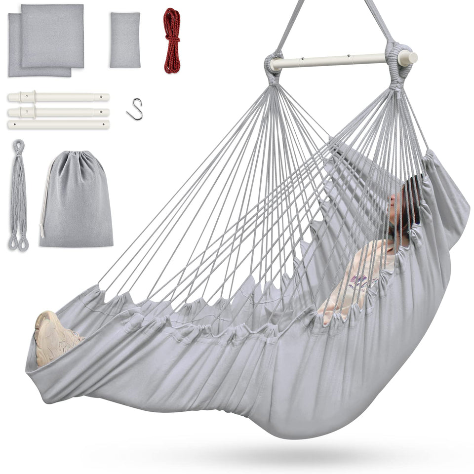 Outerman hammock chair with steel spreader bar for sturdy outdoor lounging